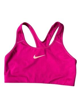 Nike Bright Fuchsia Racerback Swim Sports Top with White Swoosh